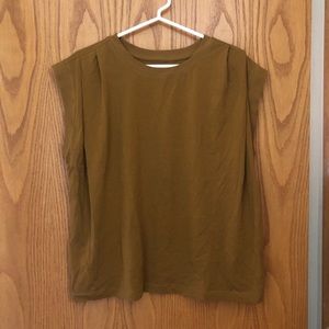 Loft pleated shoulder top size large EUC